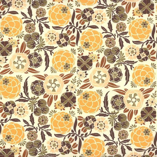 Yellow Tones Stylized Floral Print Paper ~ Rossi Italy
